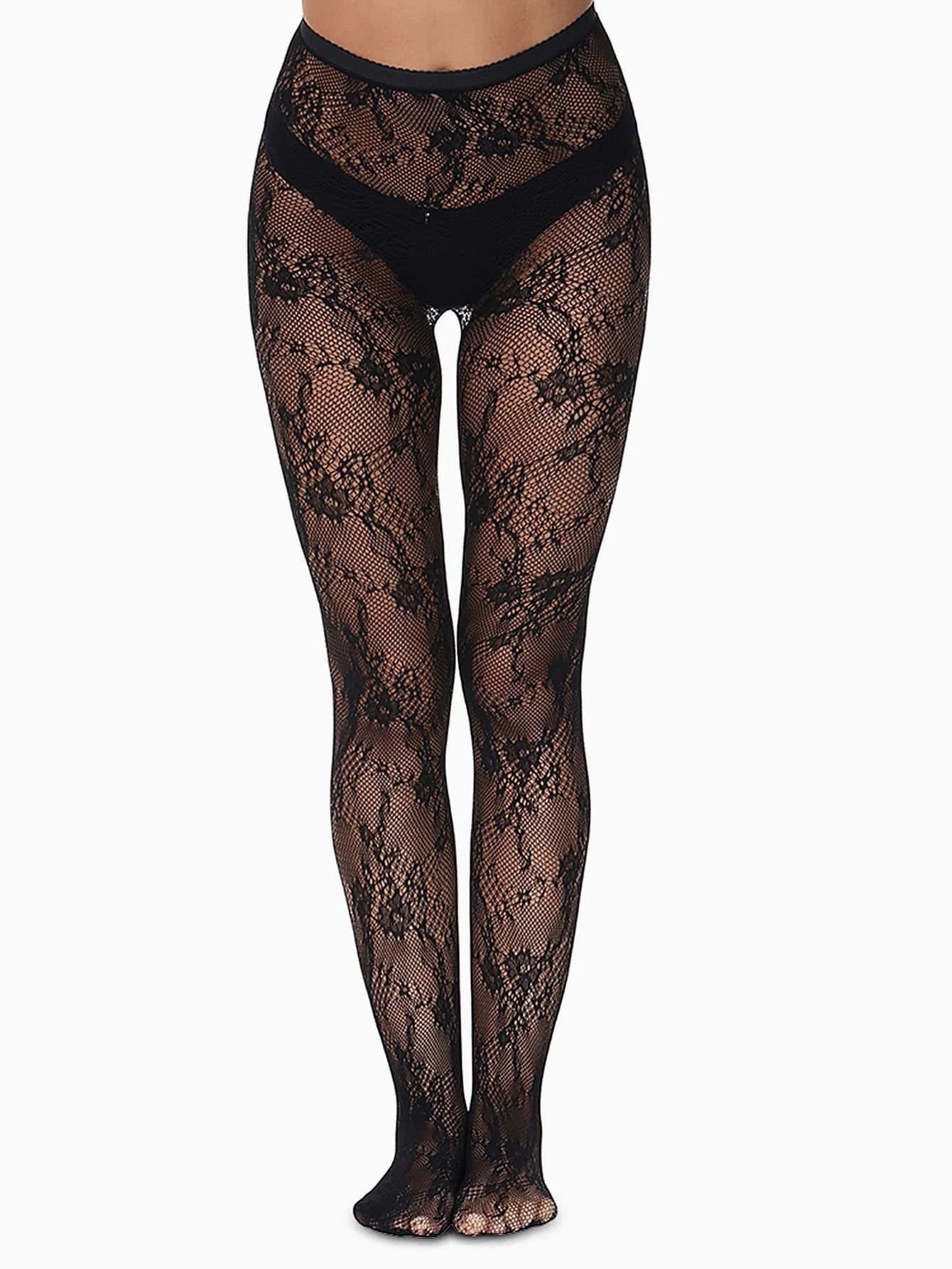 Jacquard Fishnet Tights